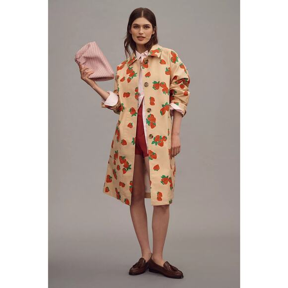 Anthropologie Jackets & Blazers - nwt ANTHROPOLOGIE MAEVE s Strawberry Printed Car Coat